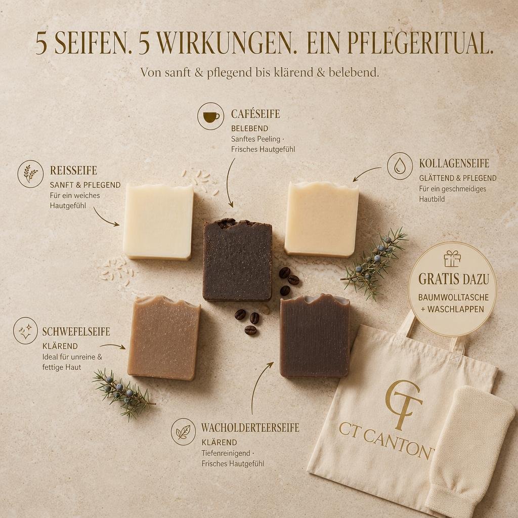 5er Naturseifen Bundle + Gratis Waschhandschuh - CT Cantony GmbH