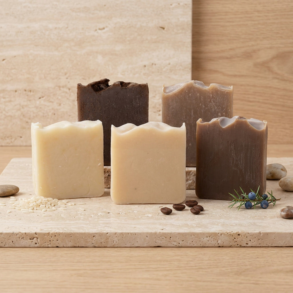 5er Naturseifen Bundle + Gratis Seifensäckchen