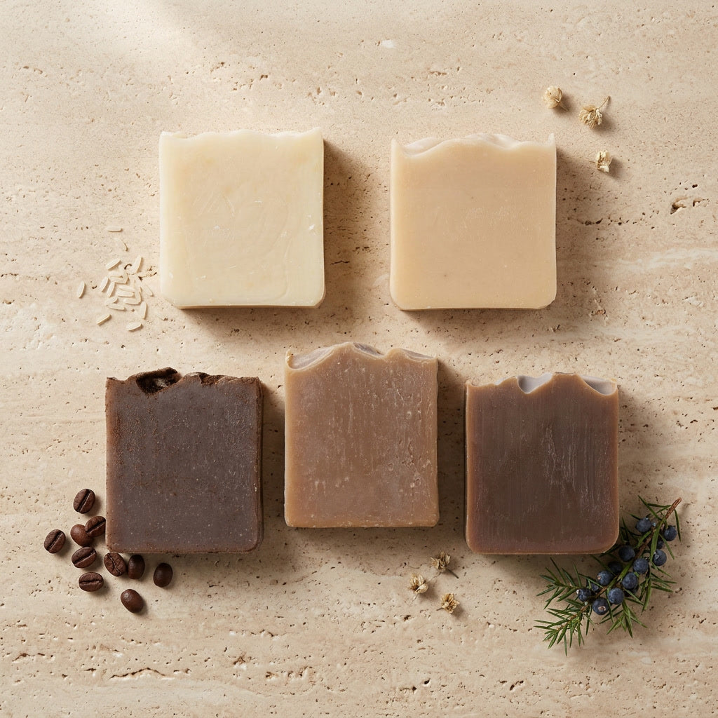 5er Naturseifen Bundle + Gratis Seifensäckchen